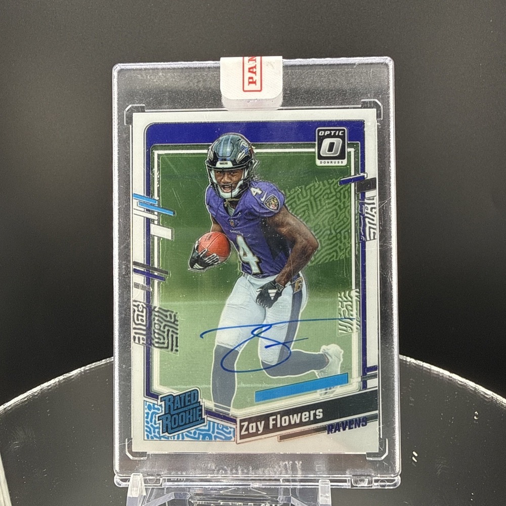 2023 Donruss Optic Zay Flowers Rated Rookie #210 Prizm Auto /99 Ravens